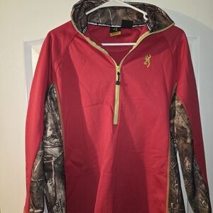 Browning Pink and Camo Quarter-Zip Pullover